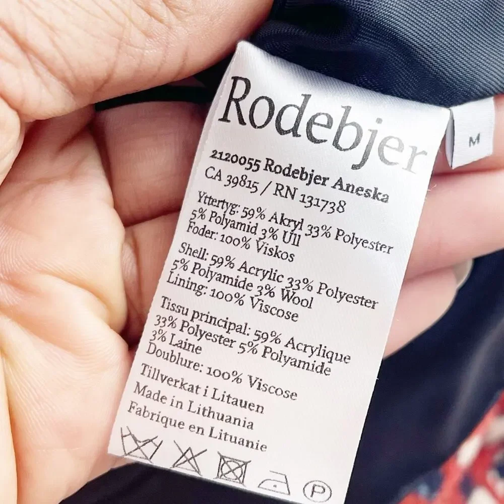 Rodebjer Artsy Jacket Aneska Houndstooth Multicolored Print with 3D Weave Medium - Picture 5 of 7